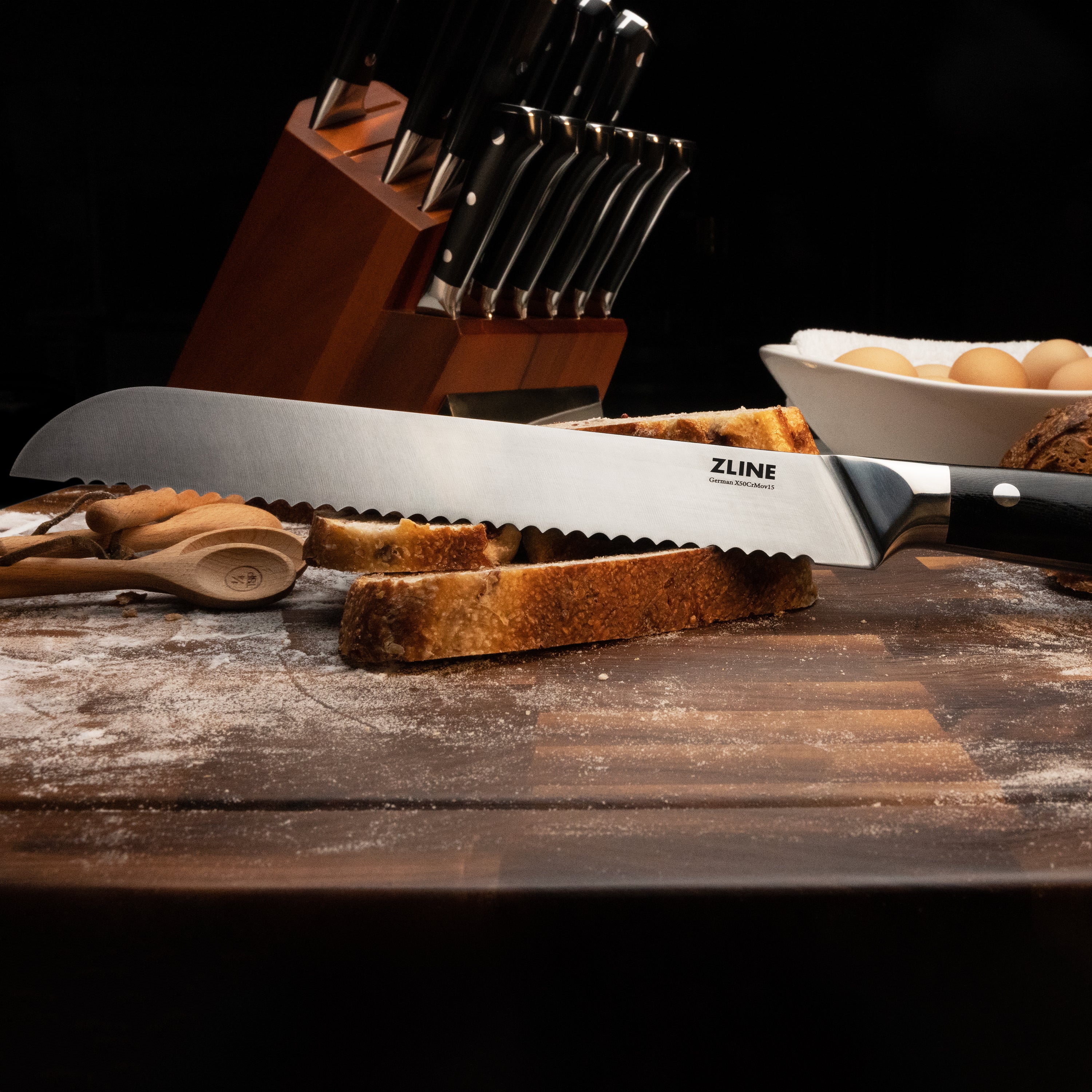 ZLINE 15-Piece Professional German Steel Kitchen Knife Block Set - Image 11