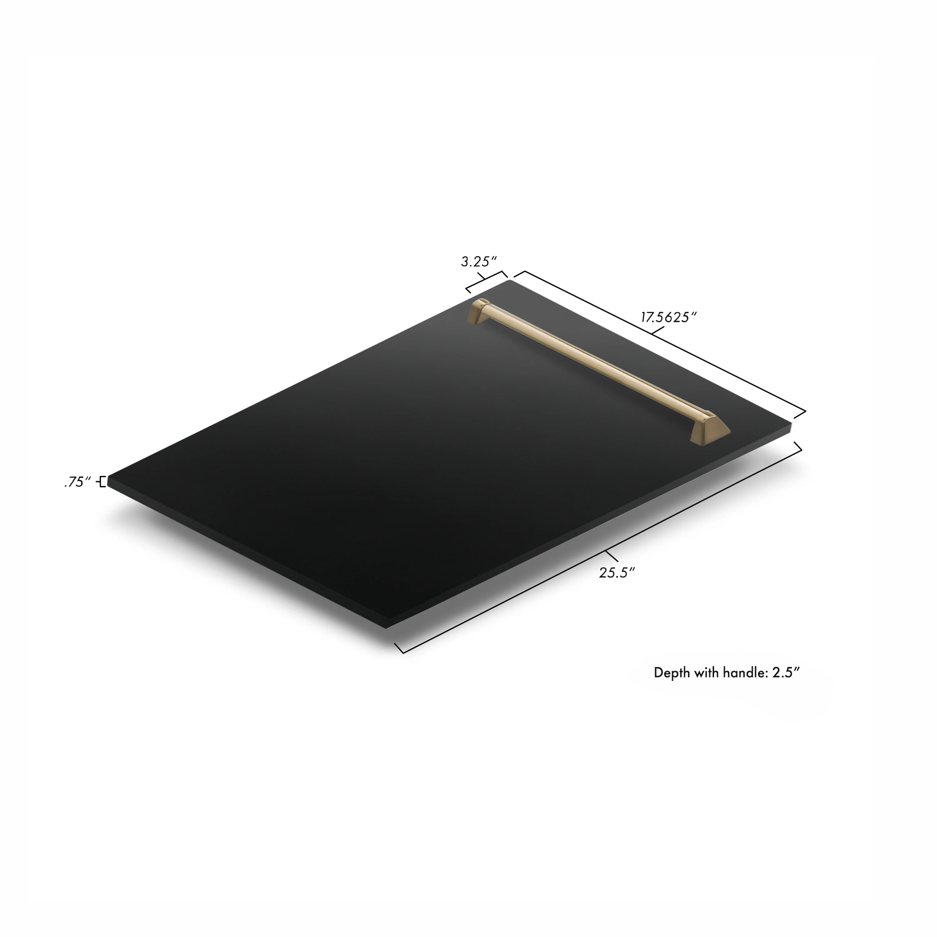 ZLINE 18" Autograph Edition Tallac Dishwasher Panel in Black Stainless Steel with Champagne Bronze Handle (DPVZ-BS-18-CB) - Image 5