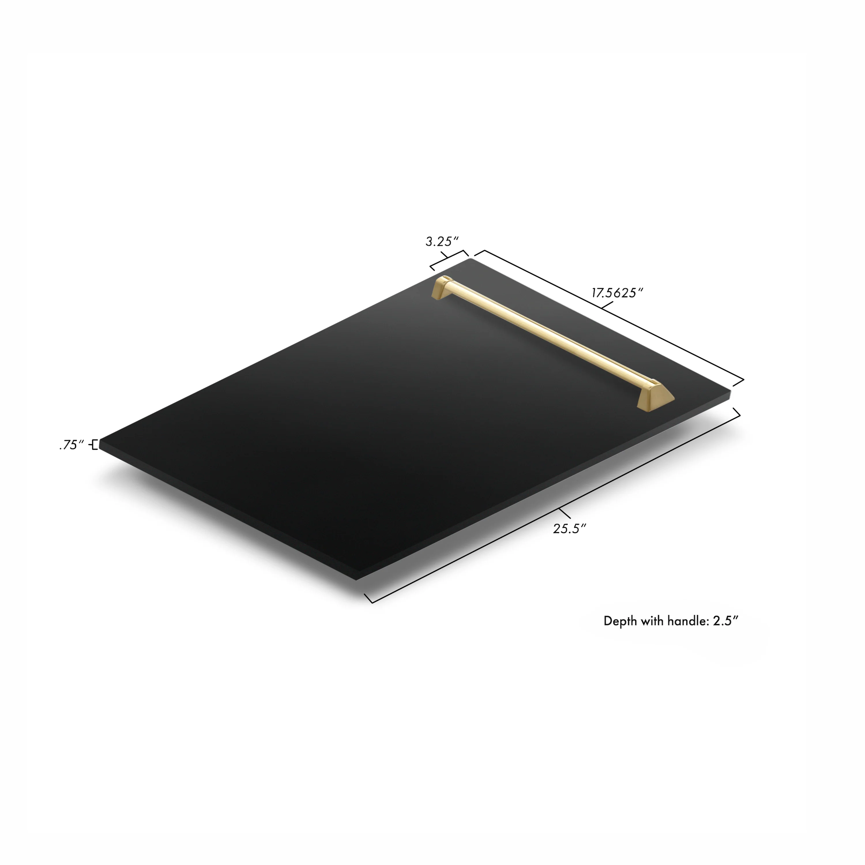 ZLINE 18" Autograph Edition Tallac Dishwasher Panel in Black Stainless Steel with Gold Handle (DPVZ-BS-18-G) - Image 5