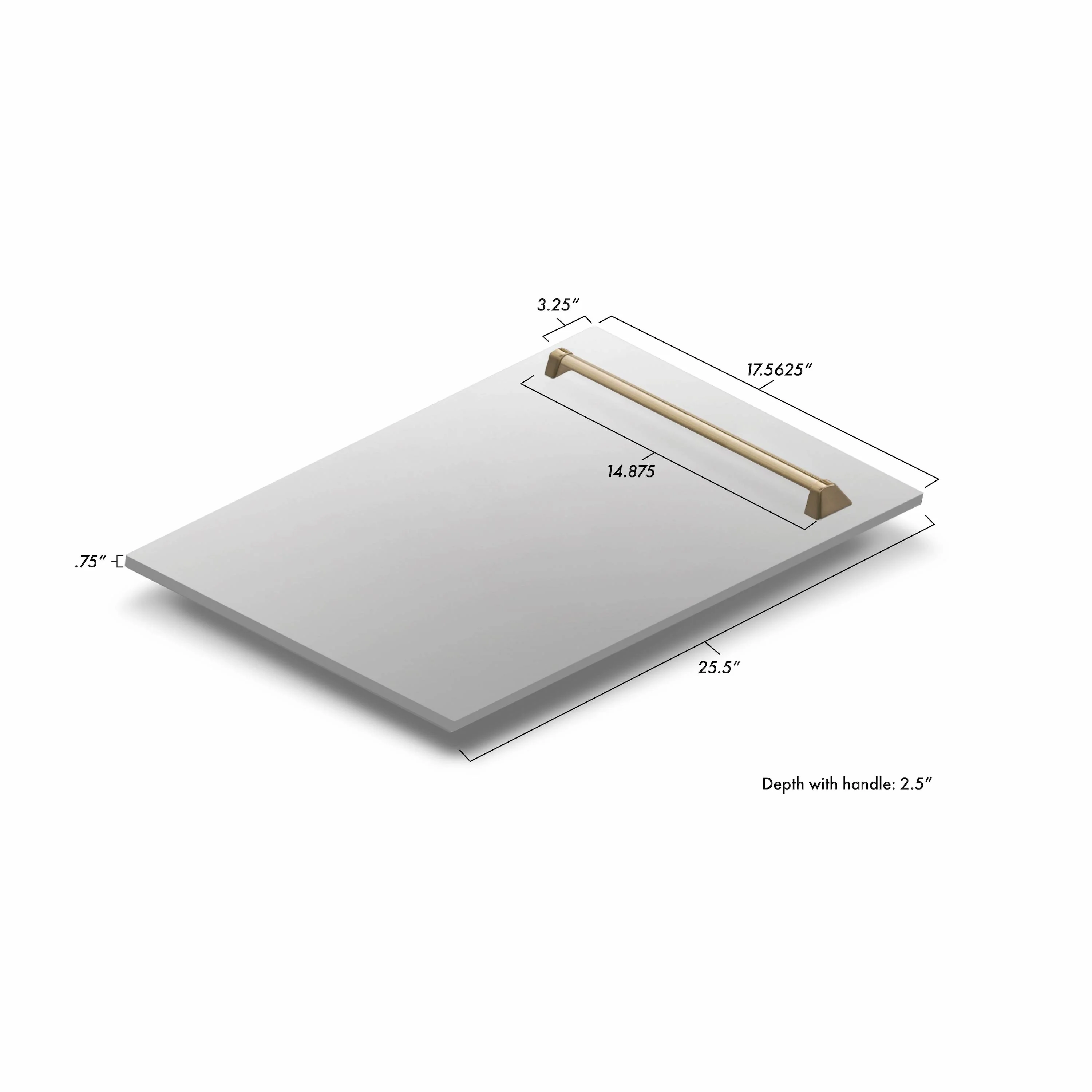 ZLINE 18" Autograph Edition Tallac Dishwasher Panel in Stainless Steel with Champagne Bronze Handle (DPVZ-304-18-CB) - Image 6