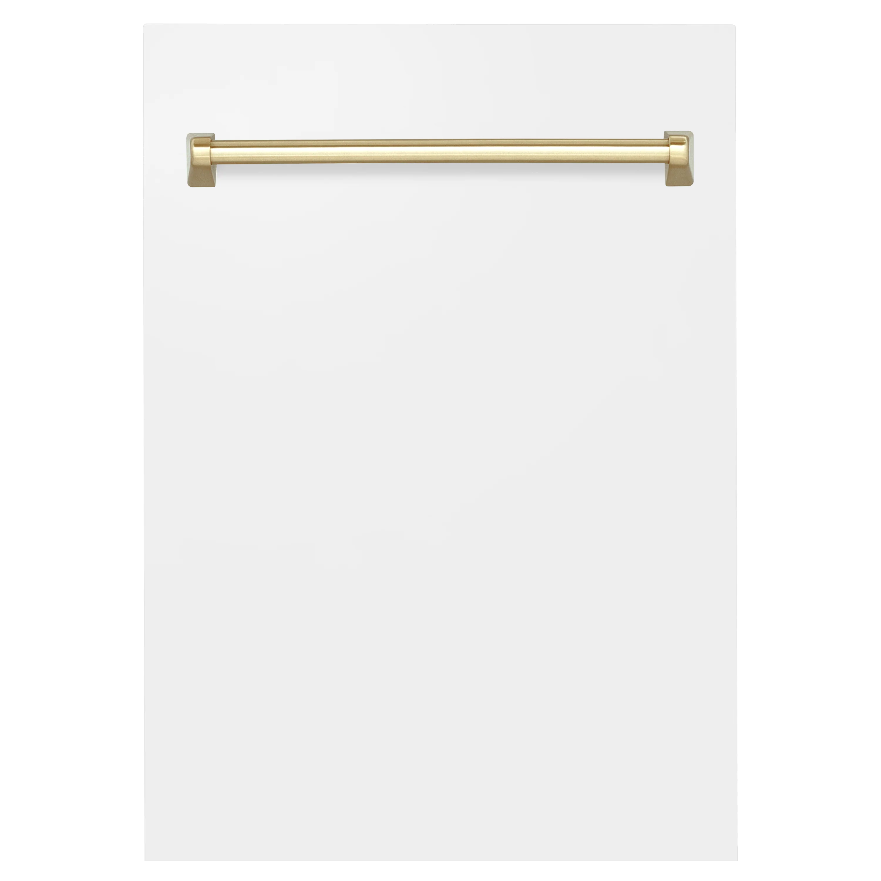 ZLINE 18" Autograph Edition Tallac Dishwasher Panel in White Matte with Gold Handle (DPVZ-WM-18-G)