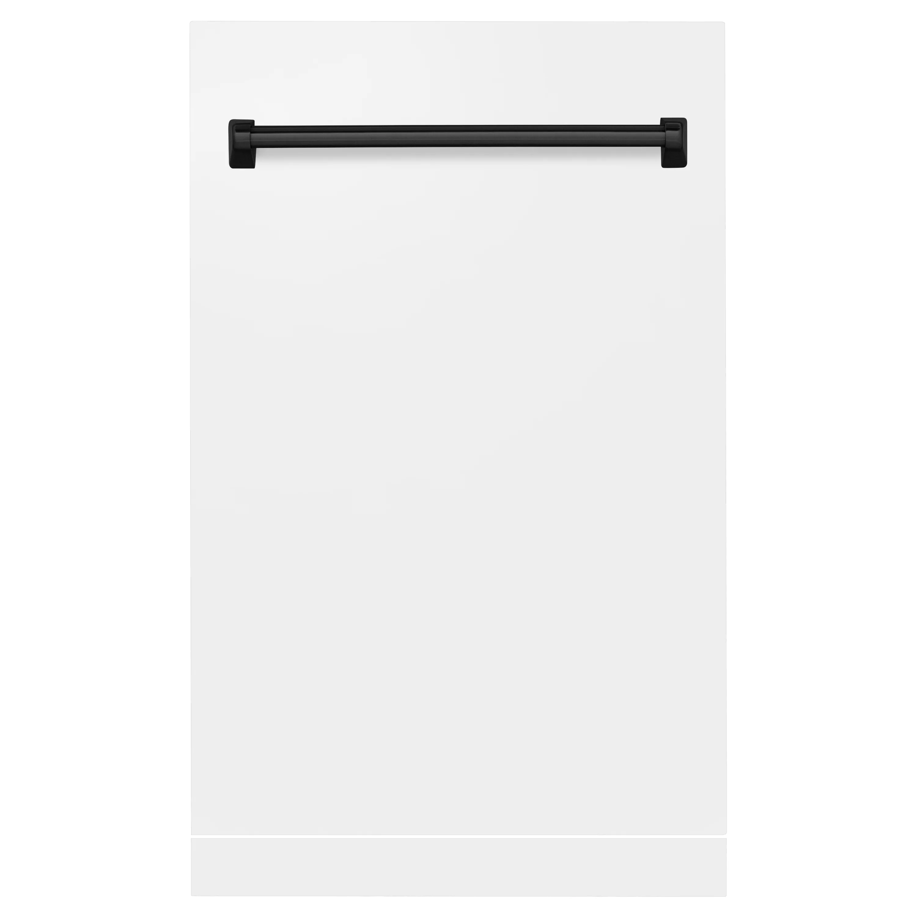ZLINE 18" Autograph Edition Tallac Dishwasher Panel in White Matte with Matte Black Handle (DPVZ-WM-18-MB) - Image 3