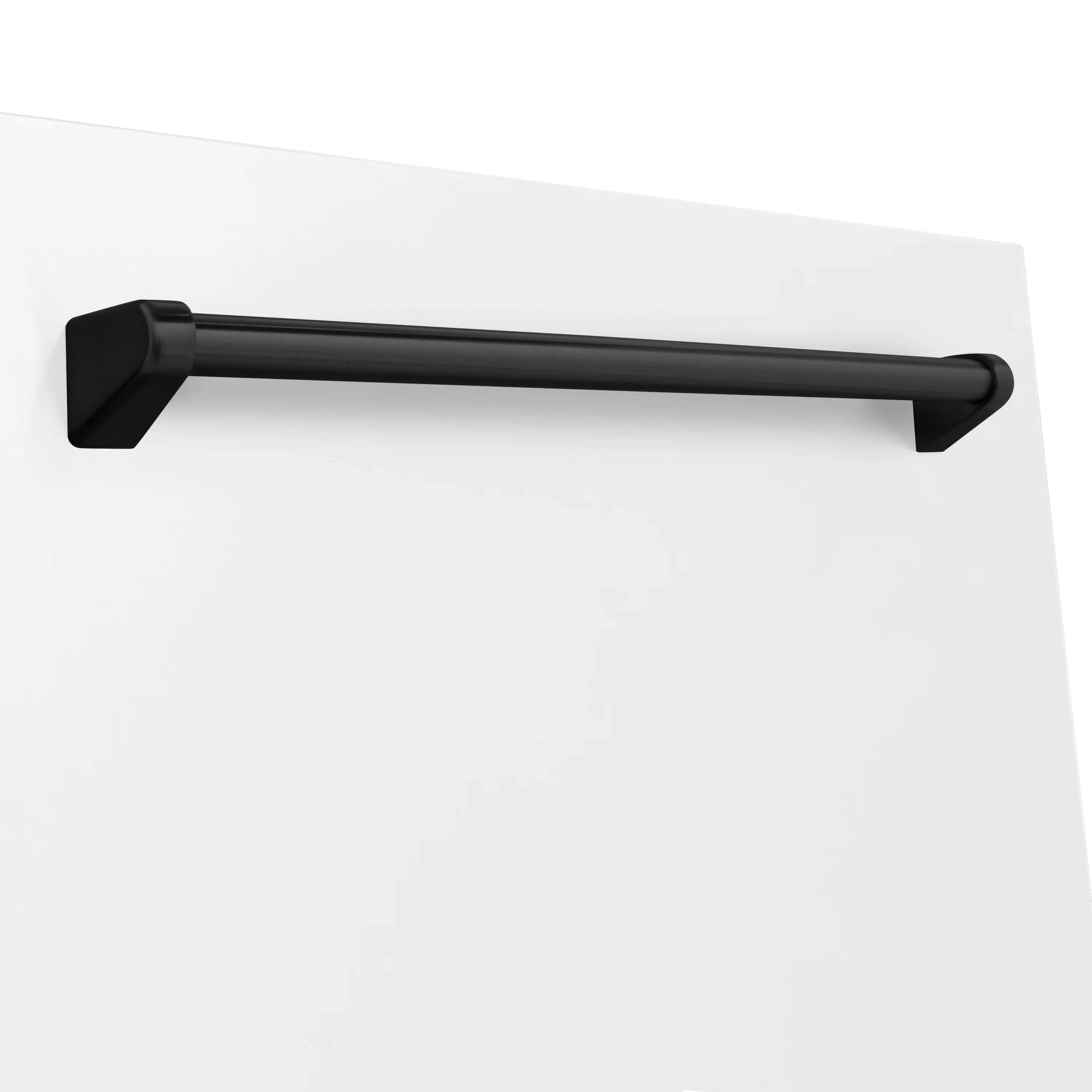 ZLINE 18" Autograph Edition Tallac Dishwasher Panel in White Matte with Matte Black Handle (DPVZ-WM-18-MB) - Image 4