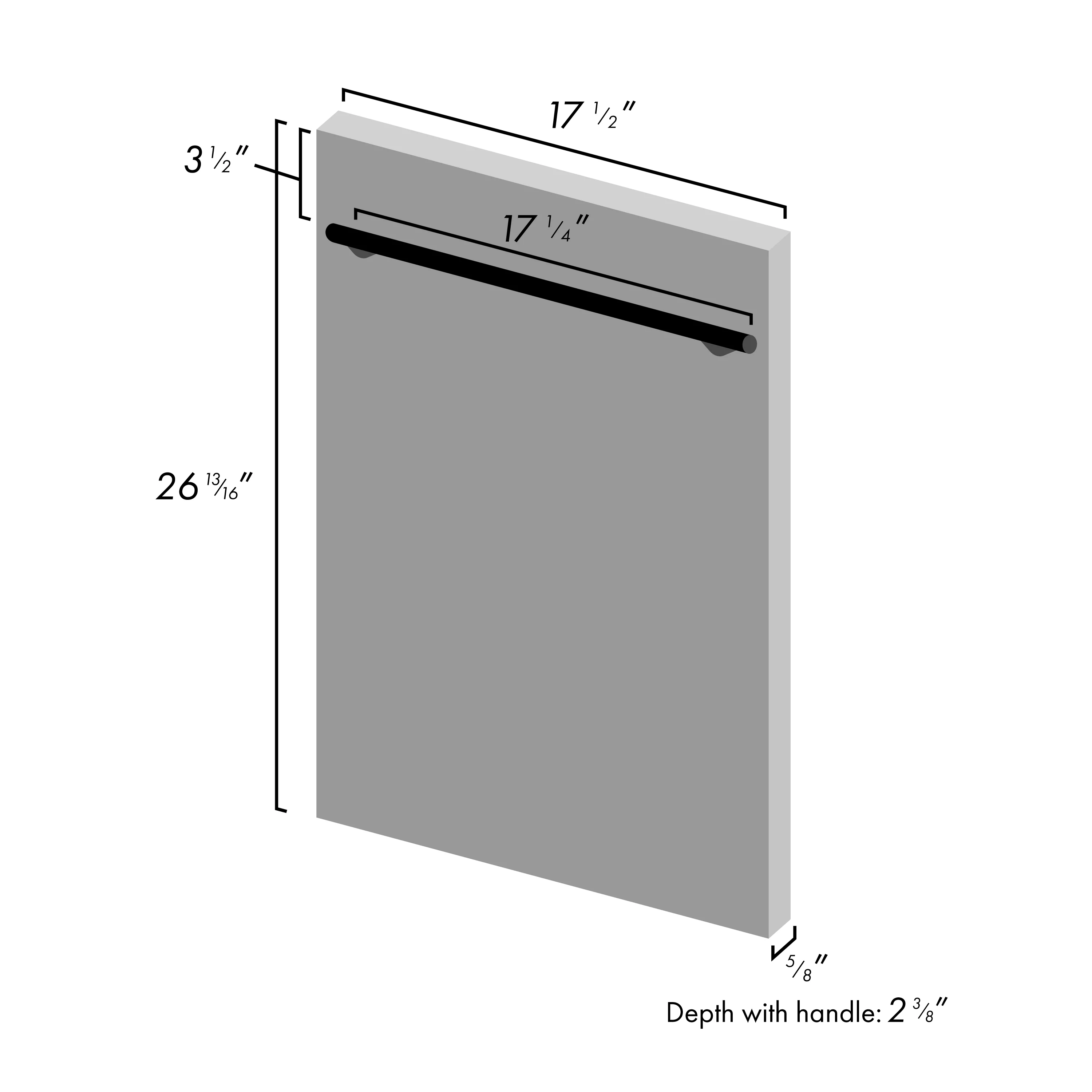 ZLINE 18" Dishwasher Panel in Black Matte with Modern Handle (DP-BLM-H-18) - Image 3