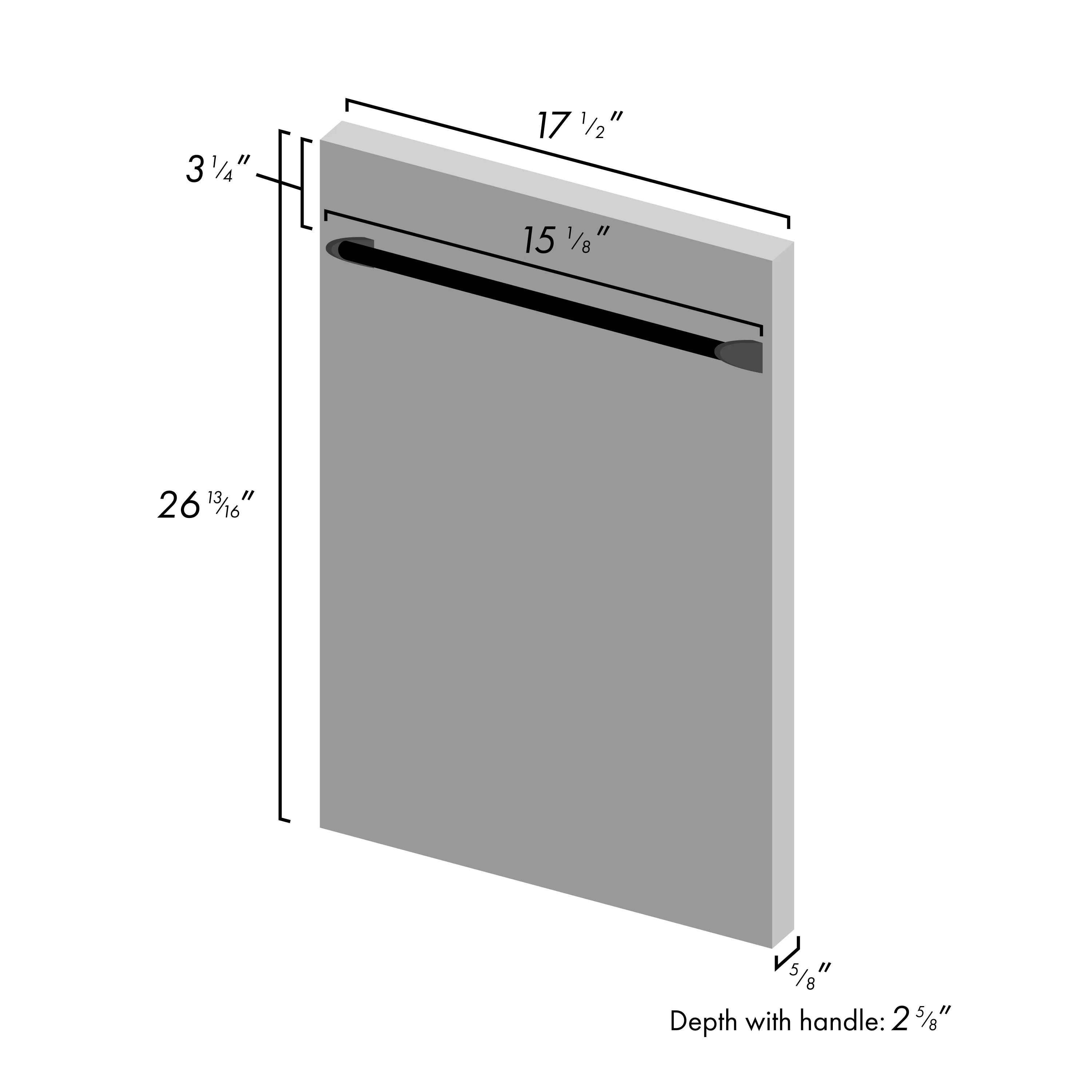 ZLINE 18" Dishwasher Panel in Hand-Hammered Copper with Traditional Handle (DP-HH-H-18) - Image 3