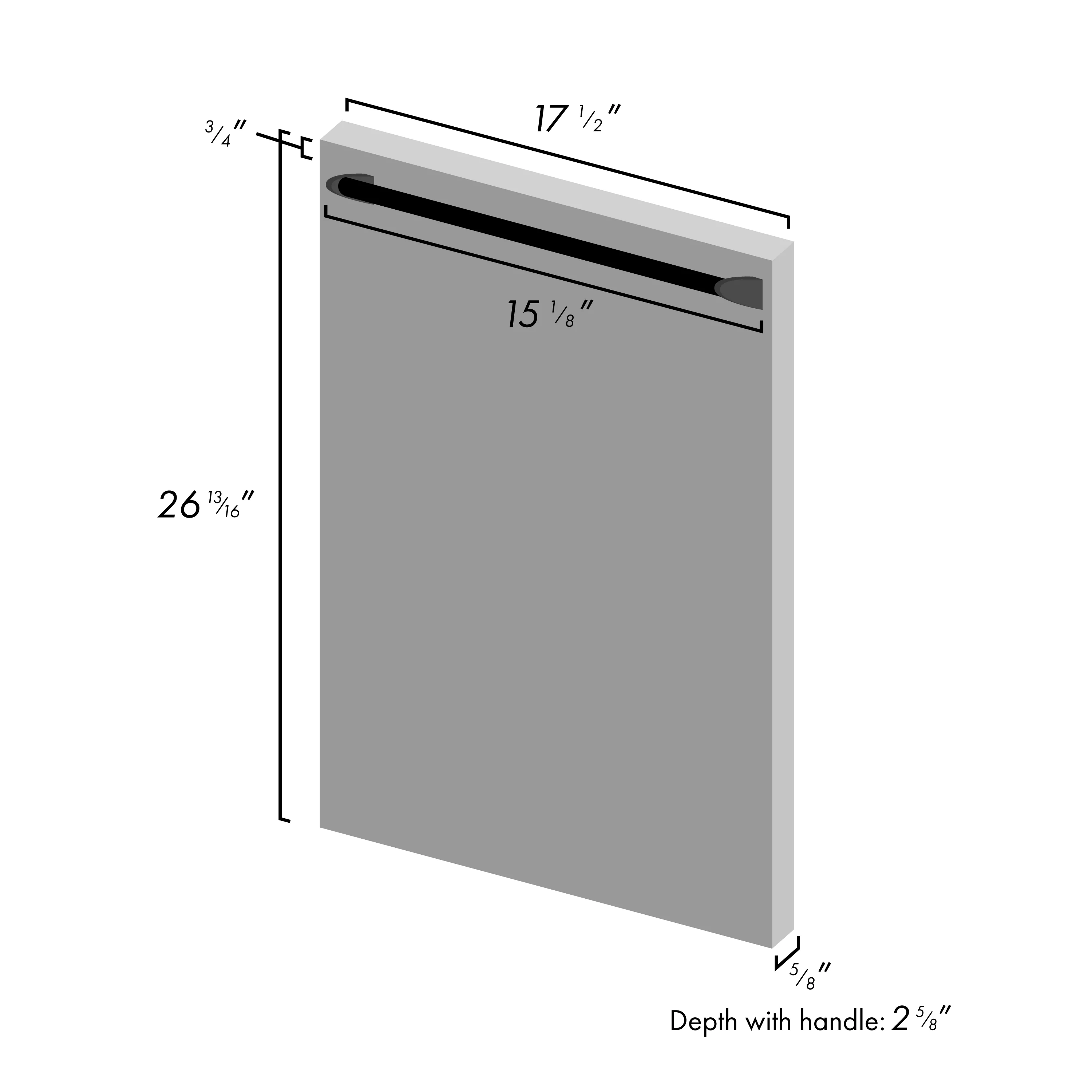 ZLINE 18" Dishwasher Panel in Unfinished Wood with Traditional Handle (DP-UF-H-18) - Image 5