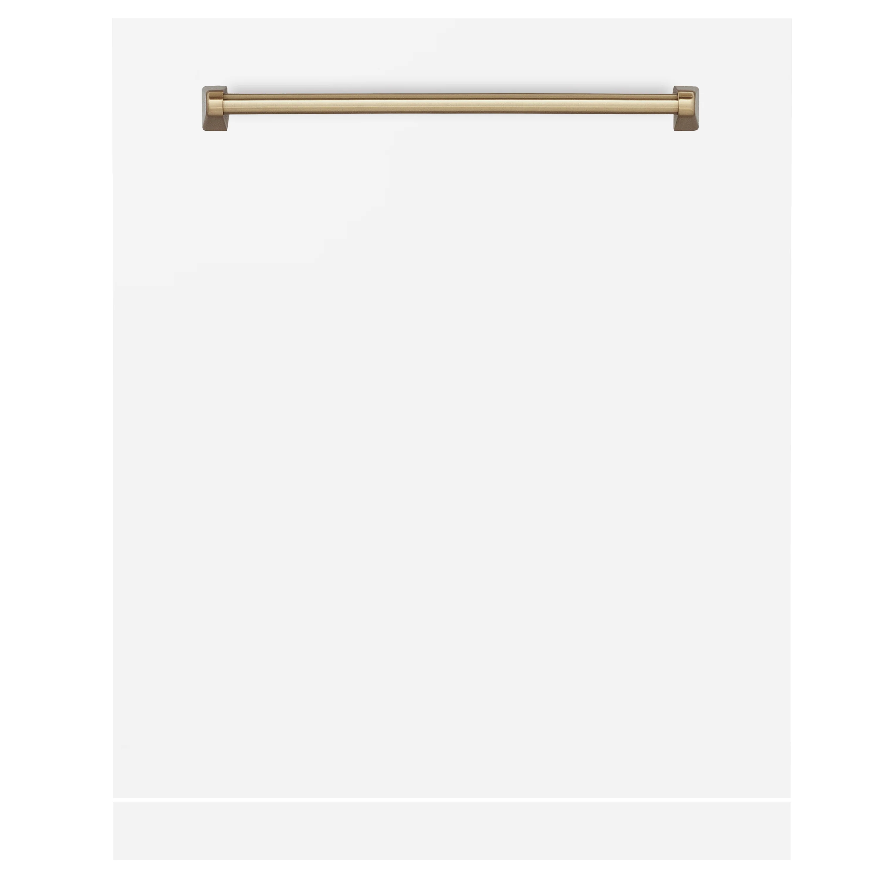 ZLINE 24" Autograph Edition Monument Dishwasher Panel in White Matte with Champagne Bronze Handle (DPMTZ-WM-24-CB) - Image 3
