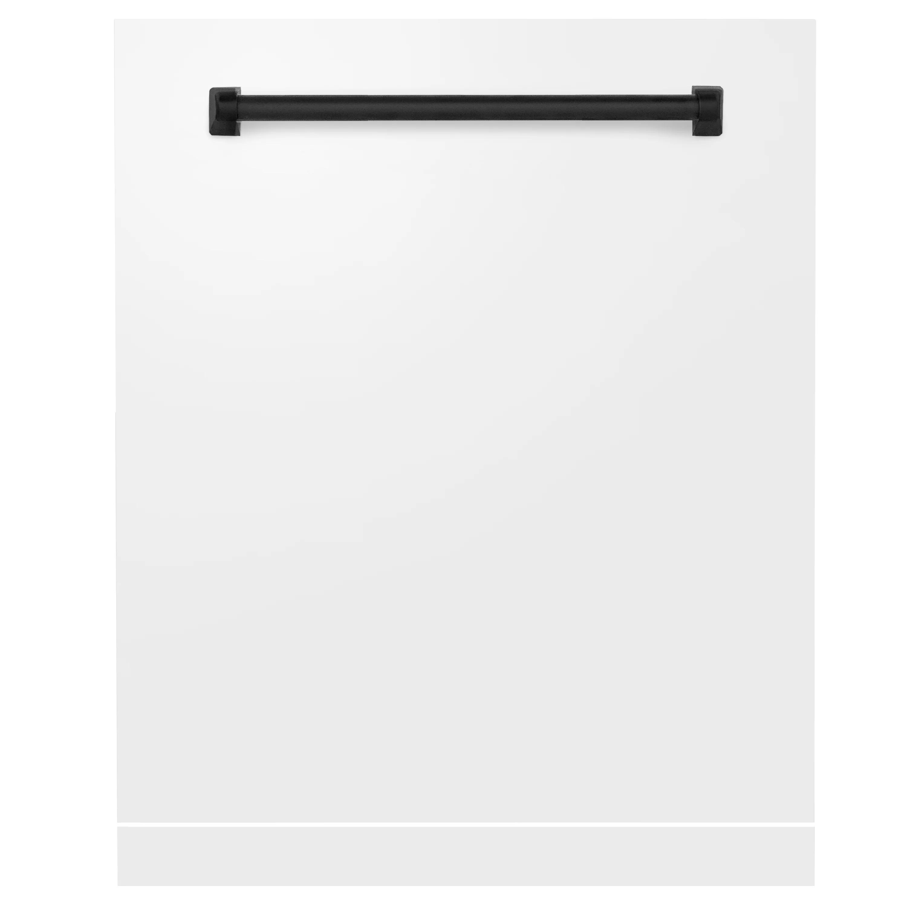 ZLINE 24" Autograph Edition Monument Dishwasher Panel in White Matte with Matte Black Handle (DPMTZ-WM-24-MB) - Image 2