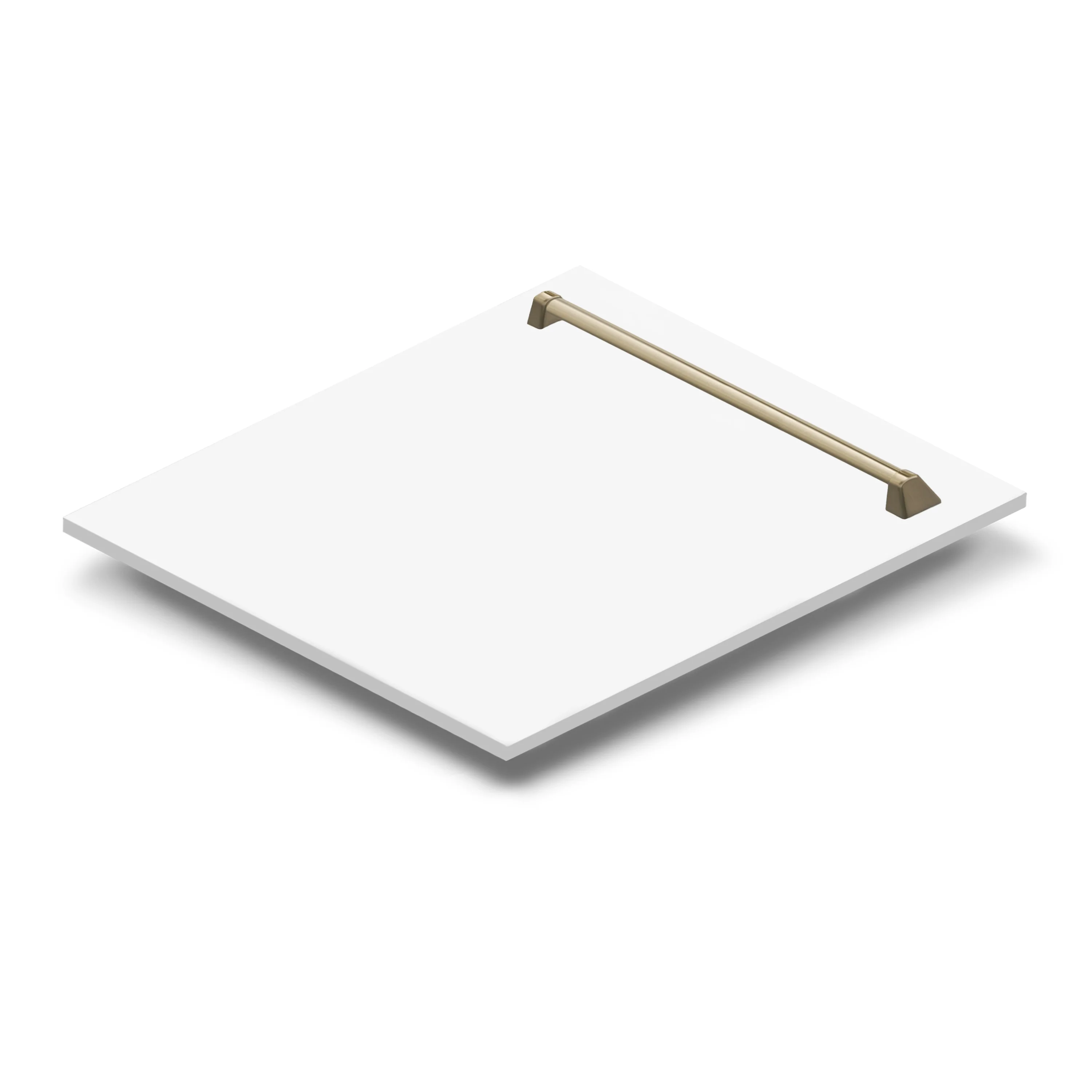 ZLINE 24" Autograph Edition Tallac Dishwasher Panel in White Matte with Champagne Bronze Handle (DPVZ-304-24-WM) - Image 2
