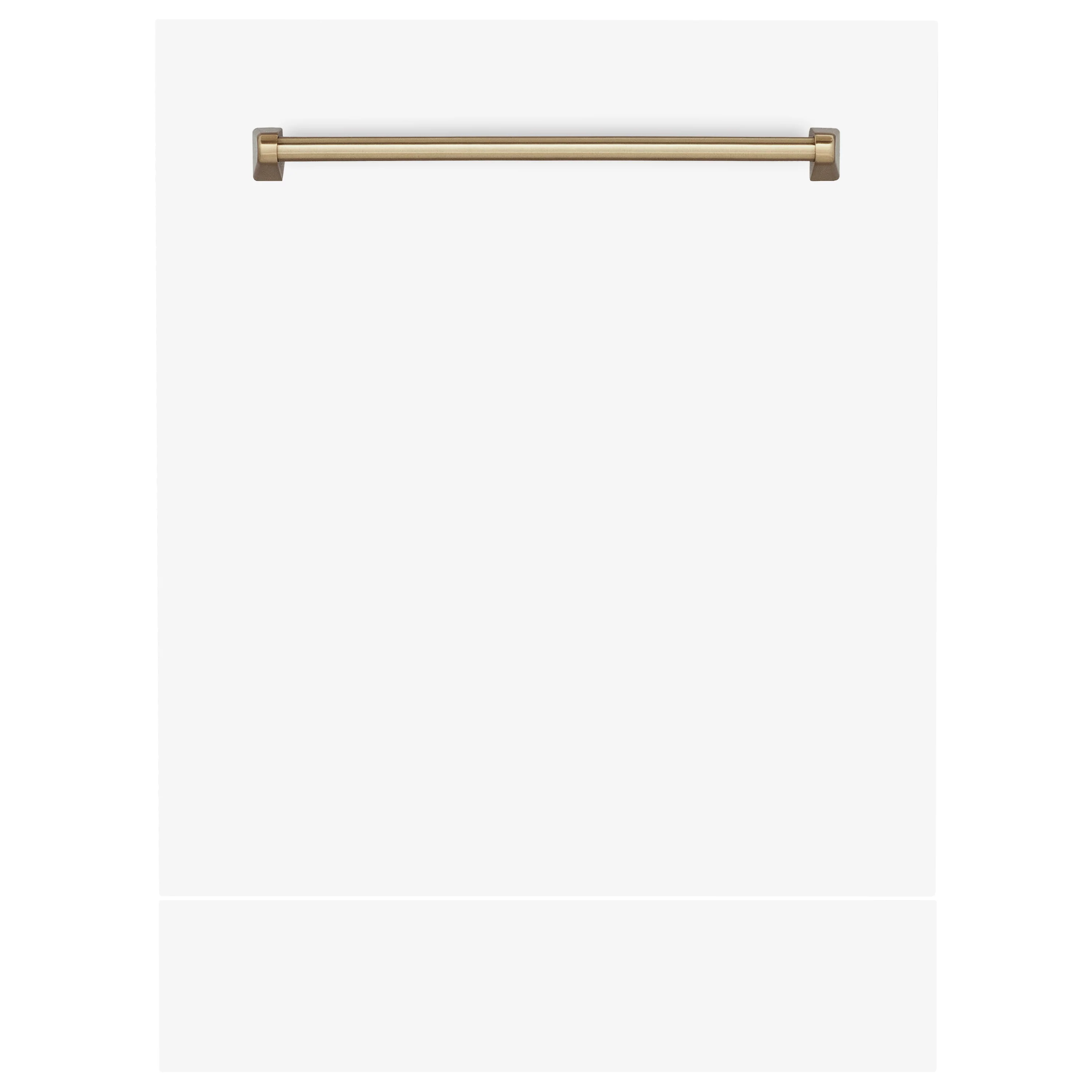 ZLINE 24" Autograph Edition Tallac Dishwasher Panel in White Matte with Champagne Bronze Handle (DPVZ-304-24-WM) - Image 3