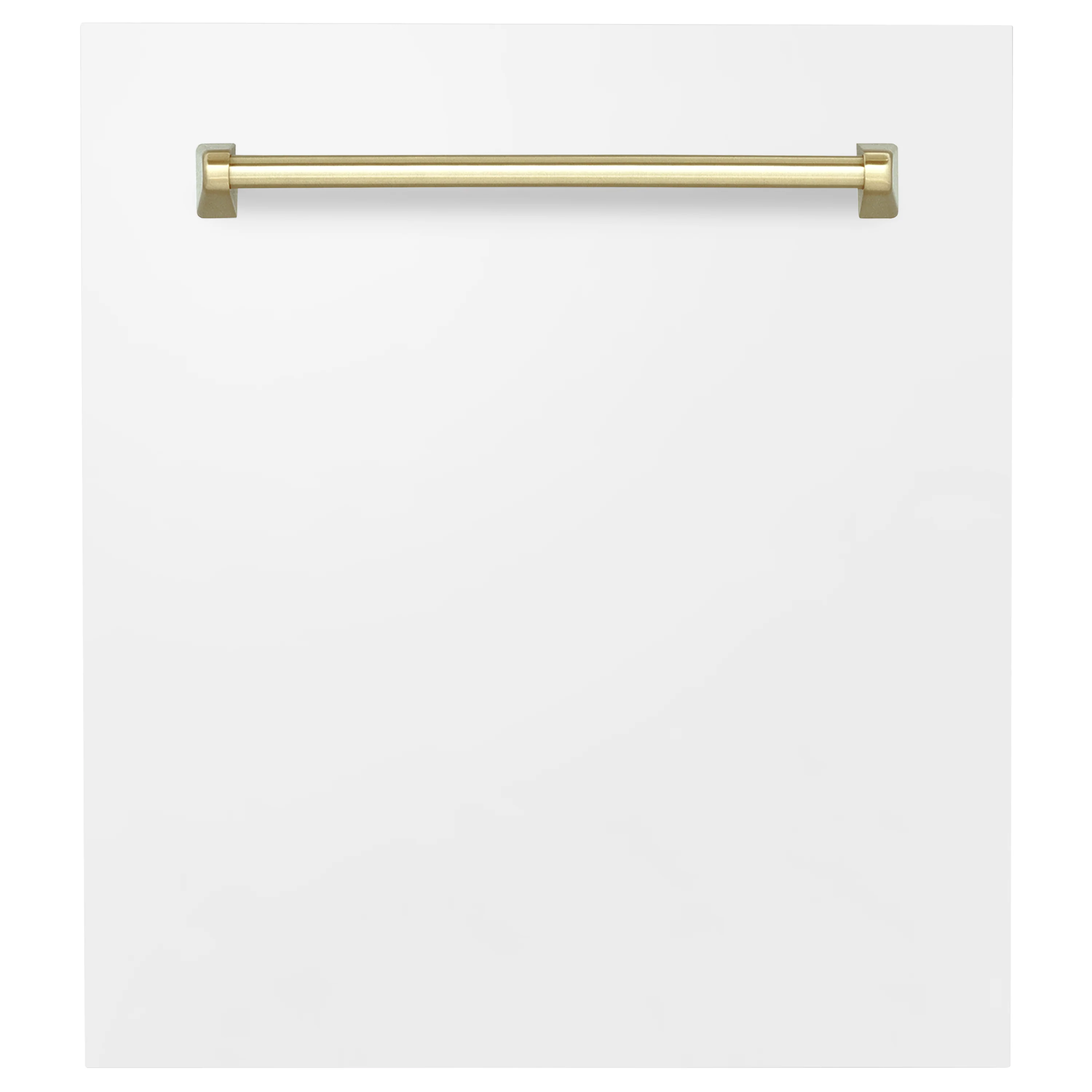 ZLINE 24" Autograph Edition Tallac Dishwasher Panel in White Matte with Gold Handle (DPVZ-WM-24-G)