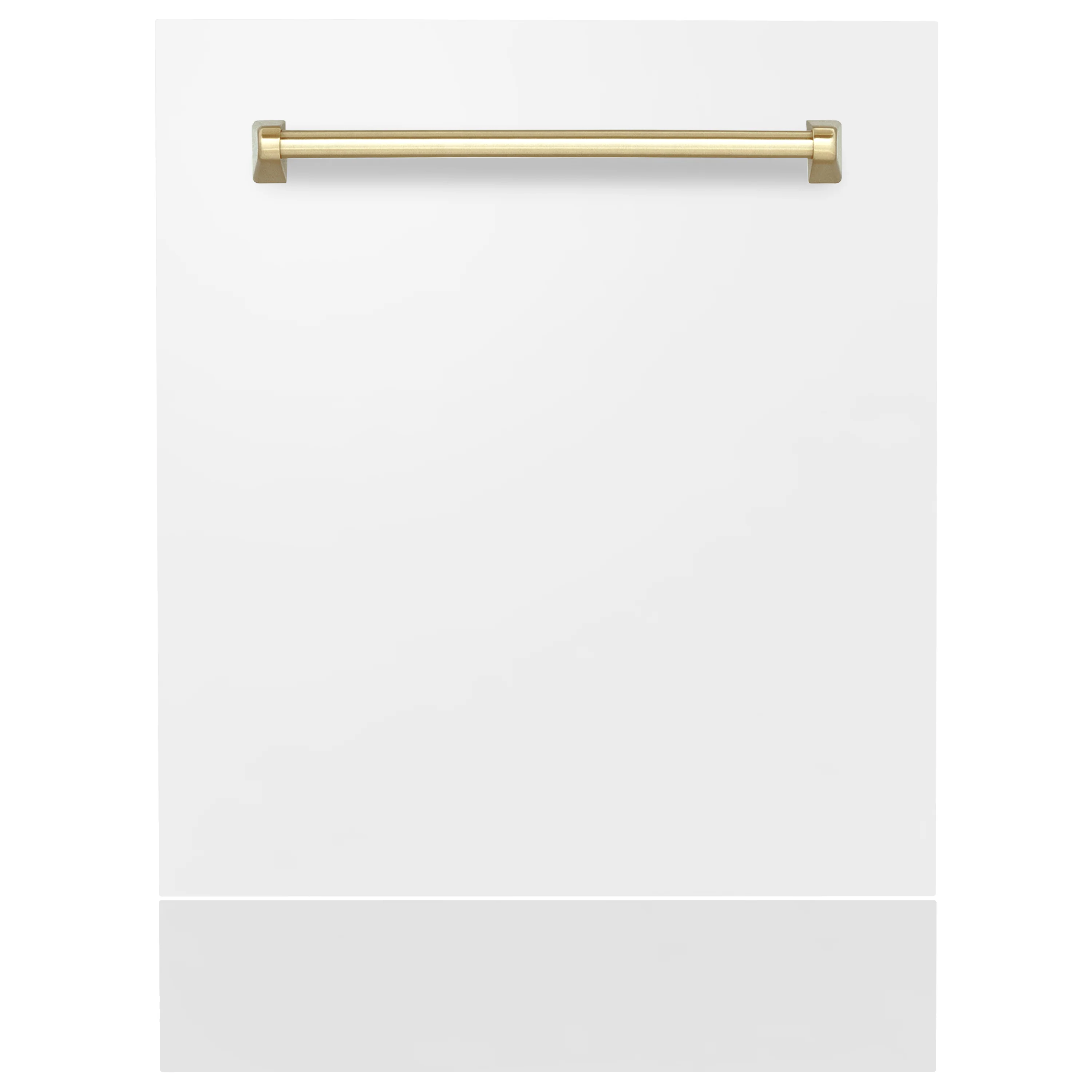 ZLINE 24" Autograph Edition Tallac Dishwasher Panel in White Matte with Gold Handle (DPVZ-WM-24-G) - Image 3