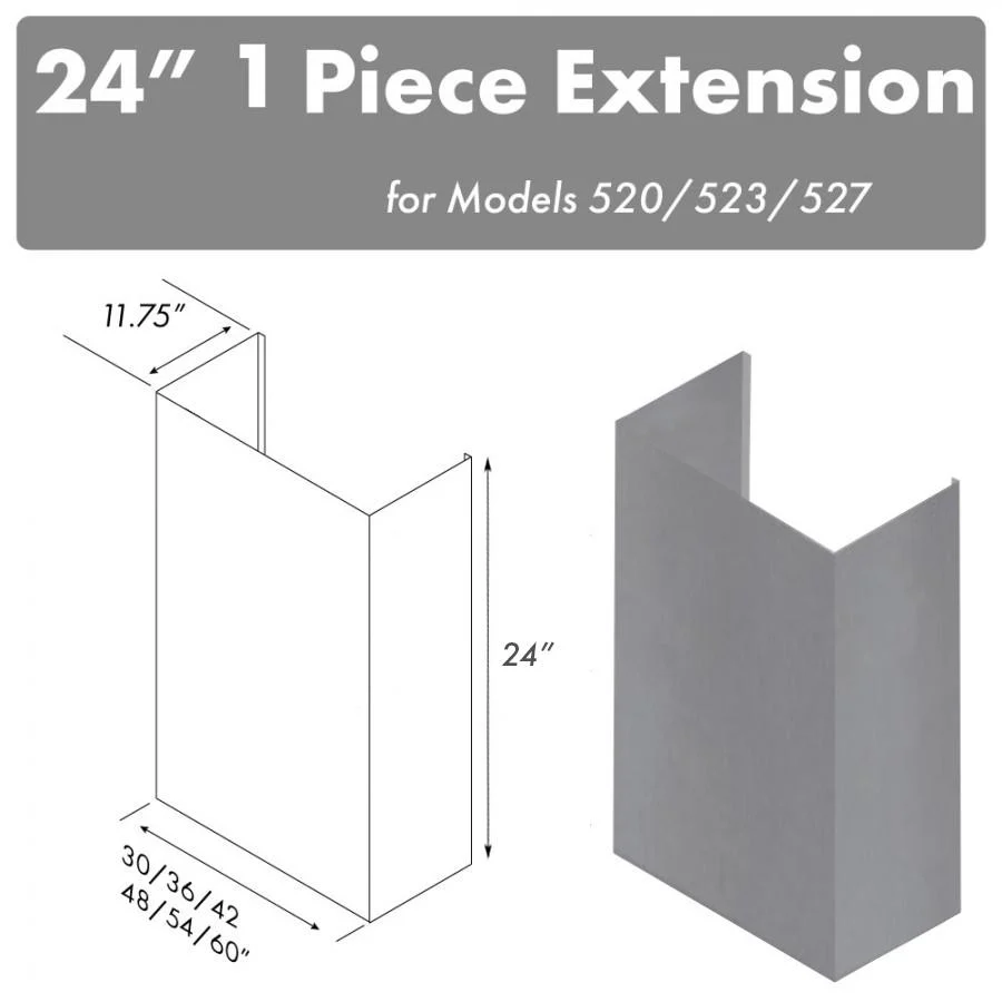 ZLINE 24" Chimney for 54" Under Cabinet Hoods (520/523/527-54-2FTEXT)