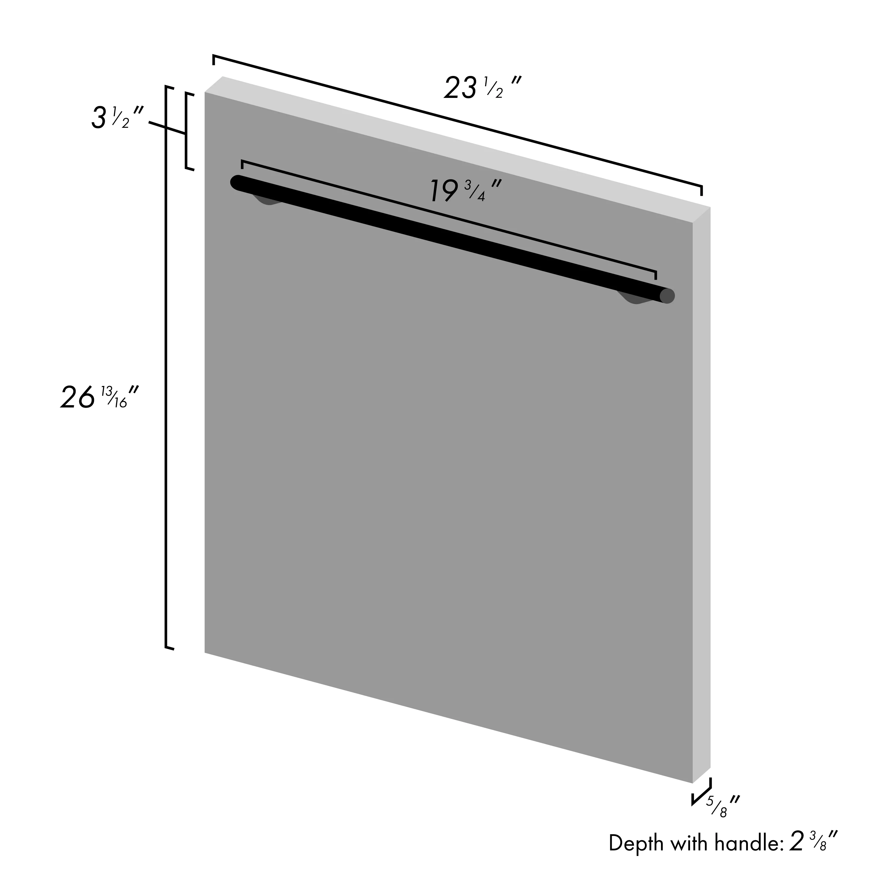 ZLINE 24" Dishwasher Panel in Blue Gloss with Modern Handle (DP-BG-H-24) - Image 3