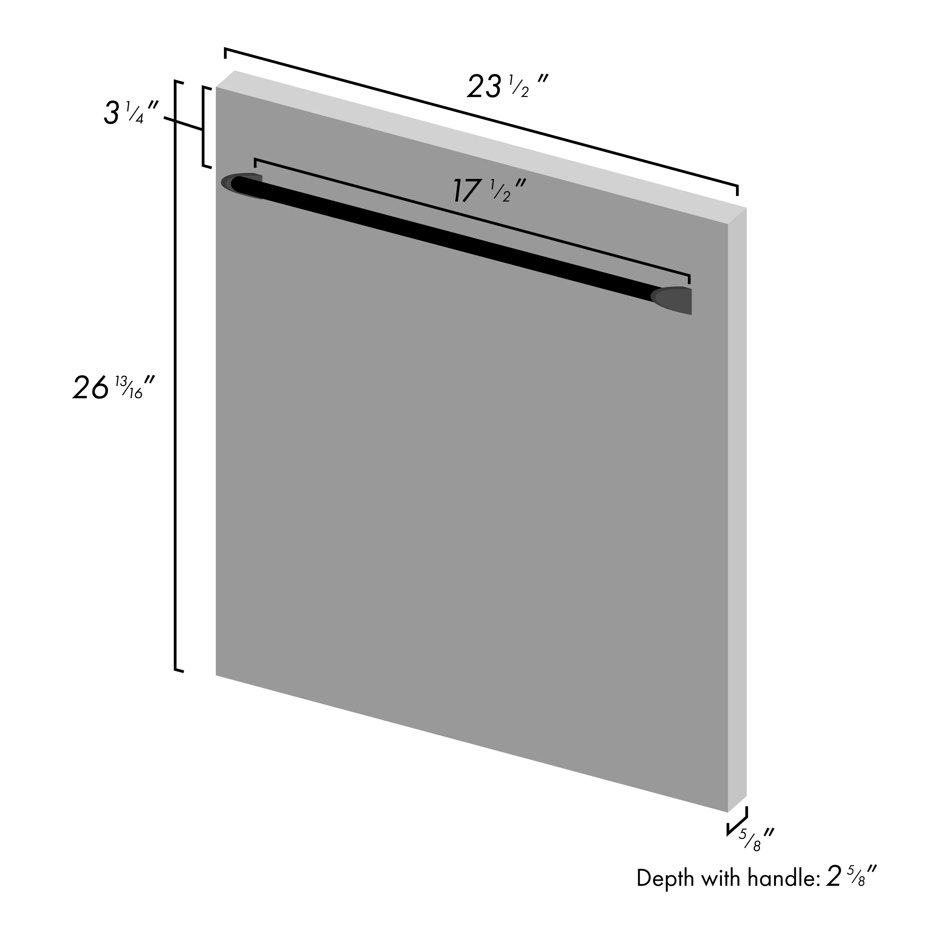ZLINE 24" Dishwasher Panel in Red Gloss with Traditional Handle (DP-RG-24) - Image 3