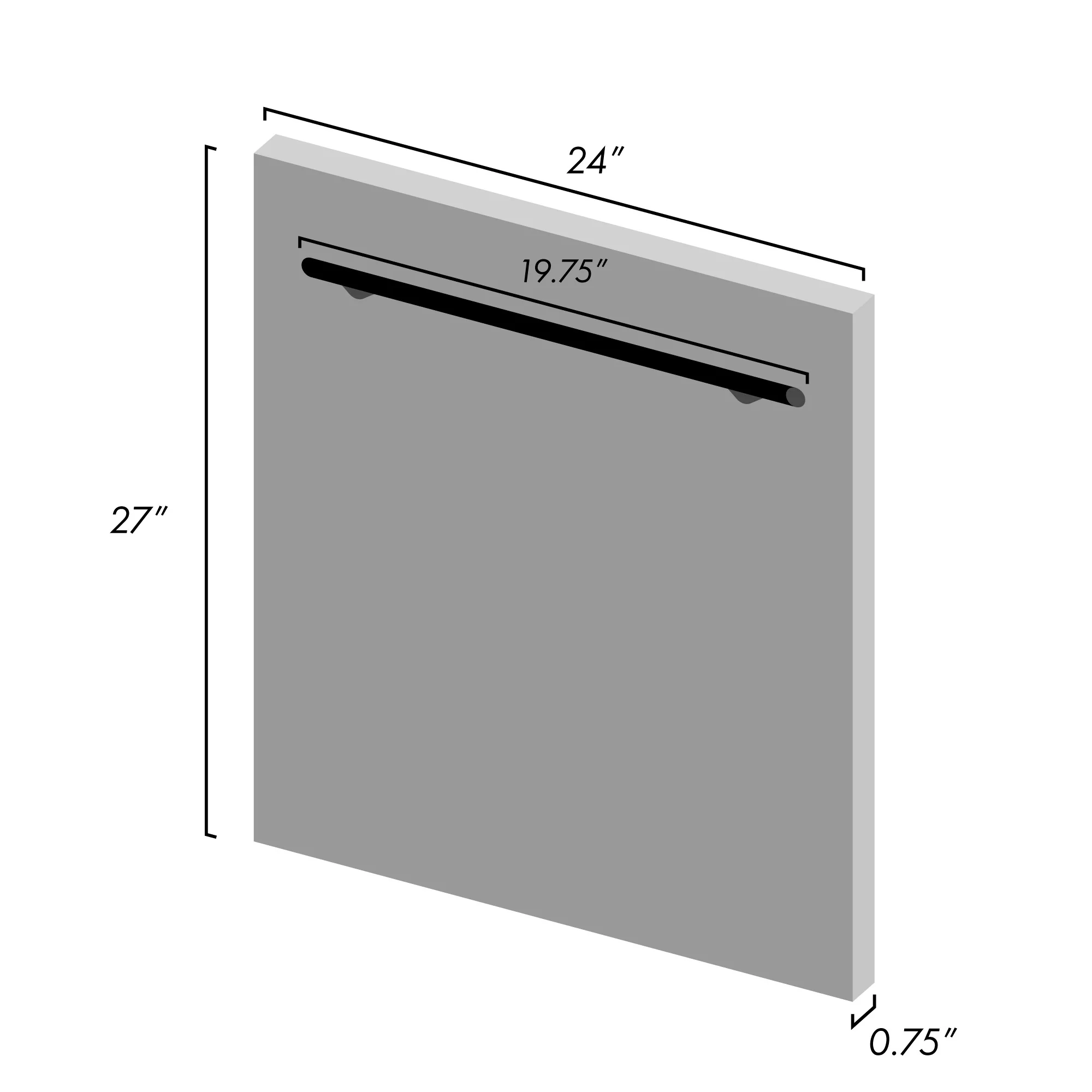 ZLINE 24" Dishwasher Panel in Unfinished Wood with Traditional Handle (DP-UF-H-24) - Image 4