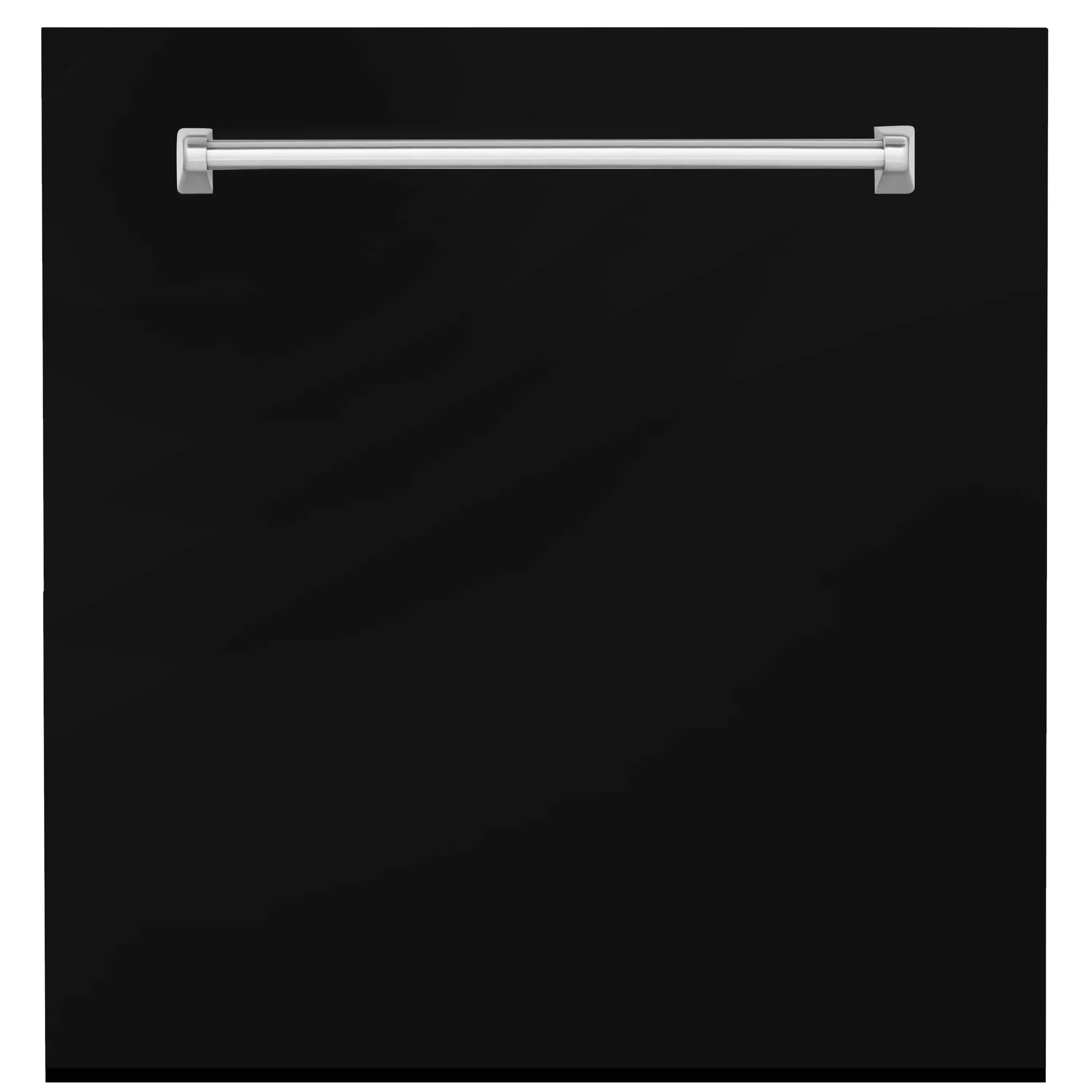 ZLINE 24" Monument Dishwasher Panel in Black Matte with Traditional Handle (DPMT-BLM-24)