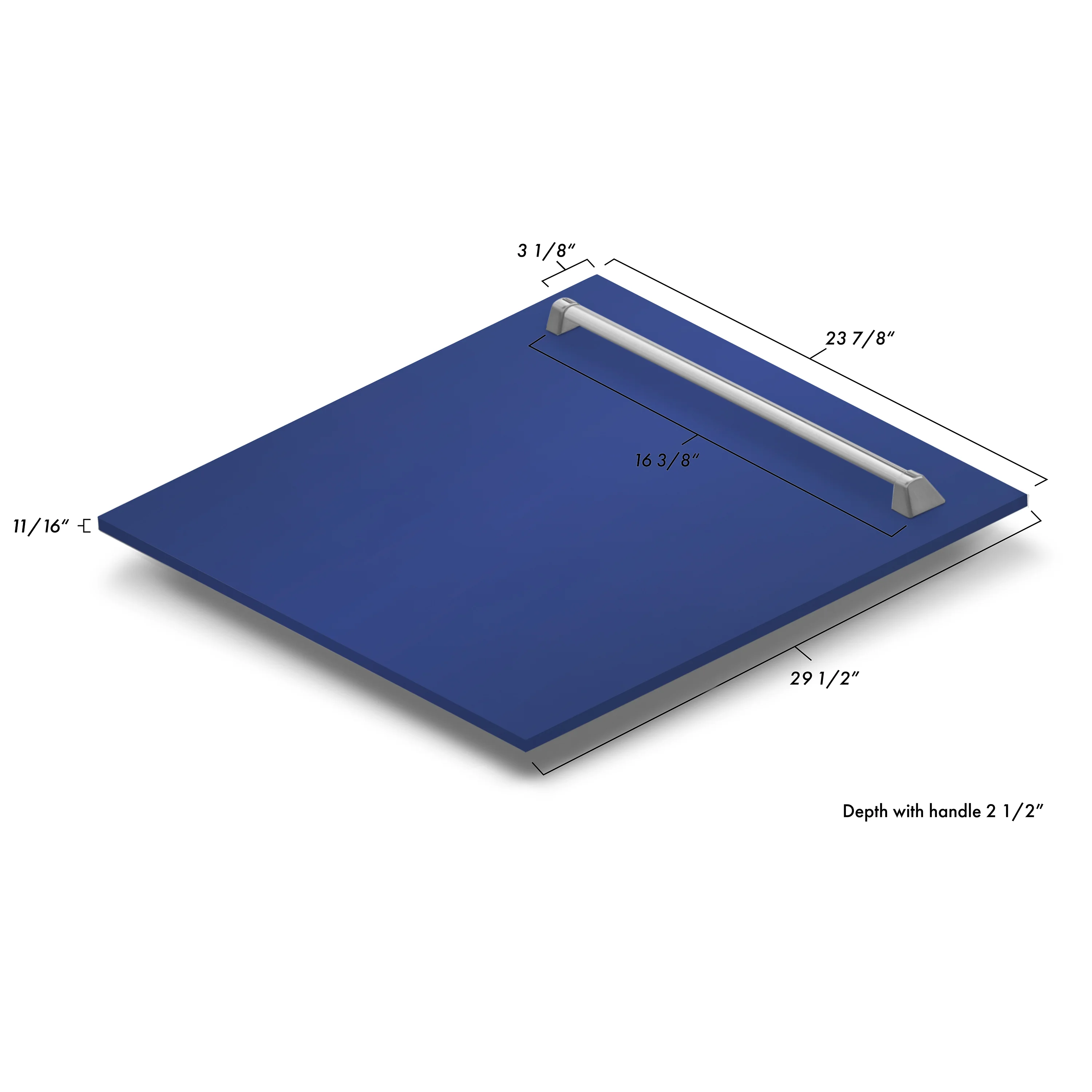 ZLINE 24" Monument Dishwasher Panel in Blue Matte with Traditional Handle (DPMT-BM-24) - Image 5