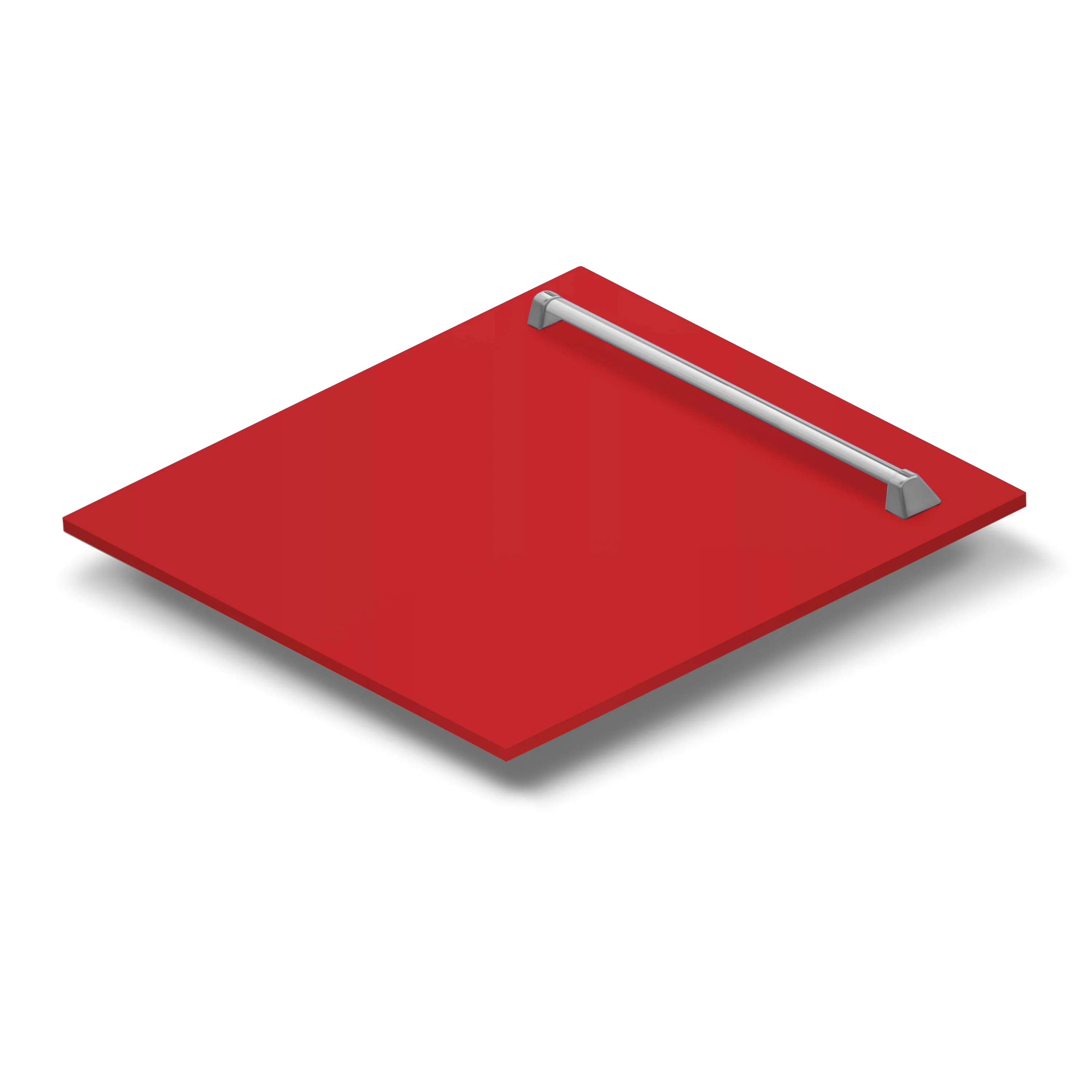 ZLINE 24" Monument Dishwasher Panel in Red Matte with Traditional Handle (DPMT-RM-24) - Image 2