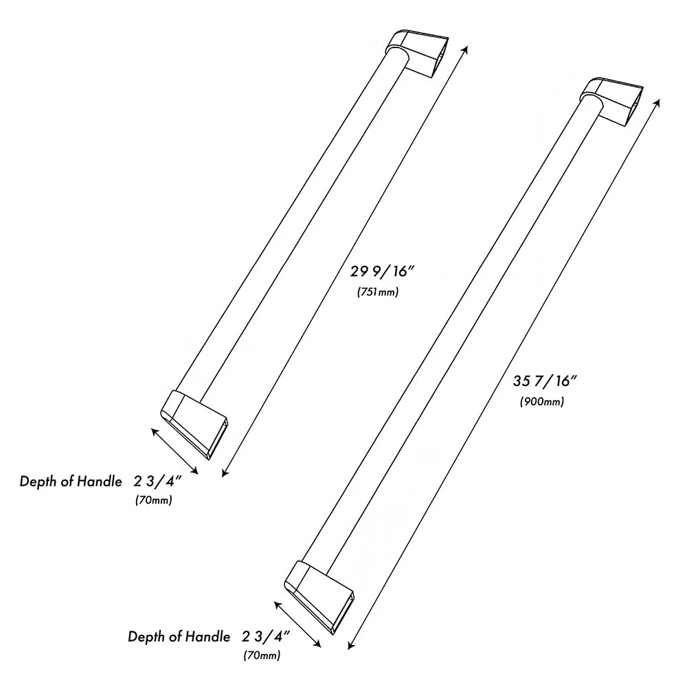 ZLINE 36 in. Built-In Refrigerator Helix Handles (Set of 3) in Black Stainless Steel (RBIVHZ-K-BS-36) - Image 5