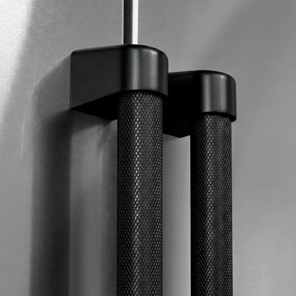 ZLINE 36 in. Freestanding French Door Refrigerator Helix Handles (Set of 4) in Black Stainless Steel (RFMHZ-36-K-BS) - Image 2
