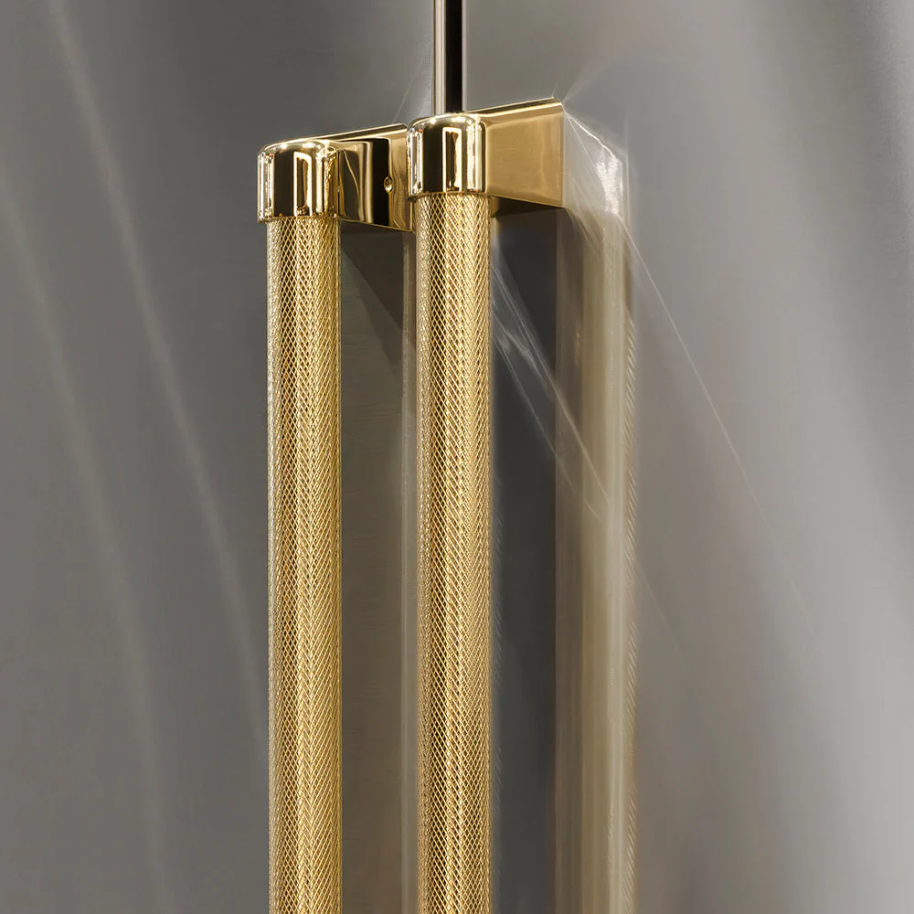 ZLINE Autograph Edition 36 in. Built-In Refrigerator Helix Handles (Set of 3) in Polished Gold (RBIVHZ-K-G-36) - Image 2